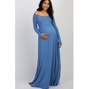 PinkBlush long sleeve off the shoulder maxi new 💕